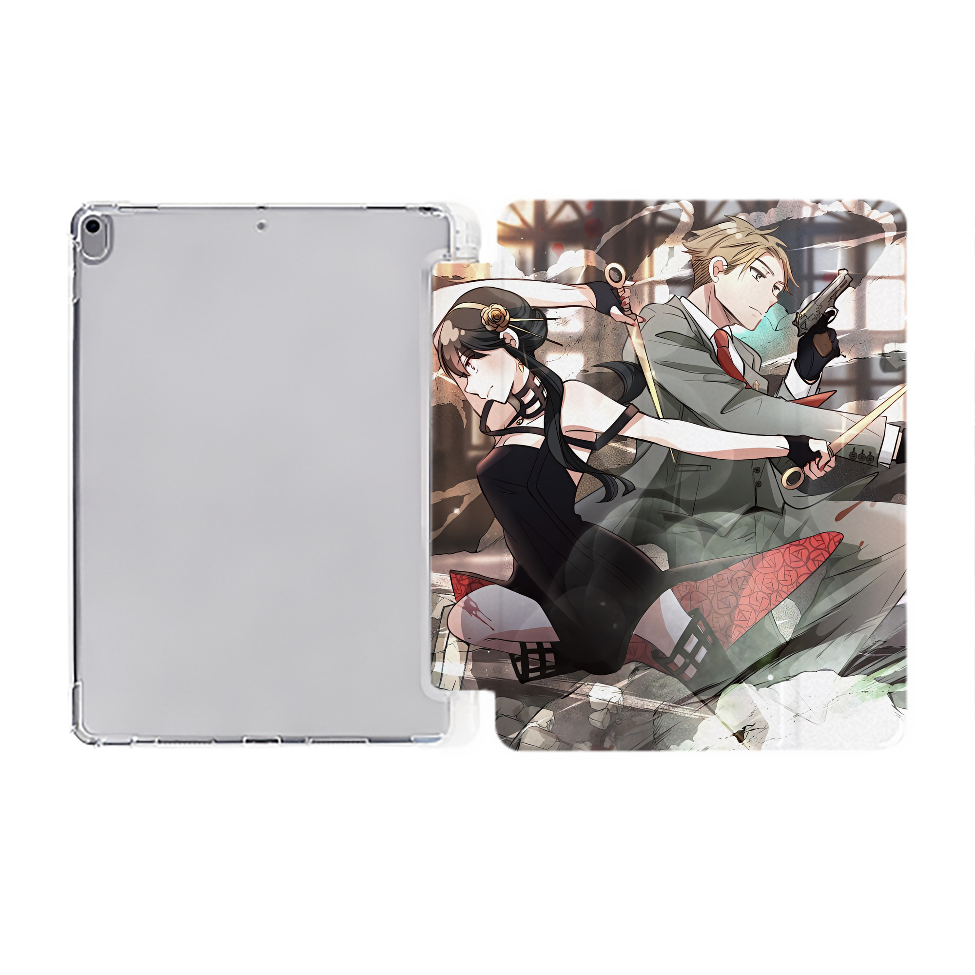 （画像用） SPY×FAMILY间谍家家酒 IPad ケース ペン収納付き 三つ折りスタンド PUレザー×シリコン 対応機種9.5/10.5/10.9インチ